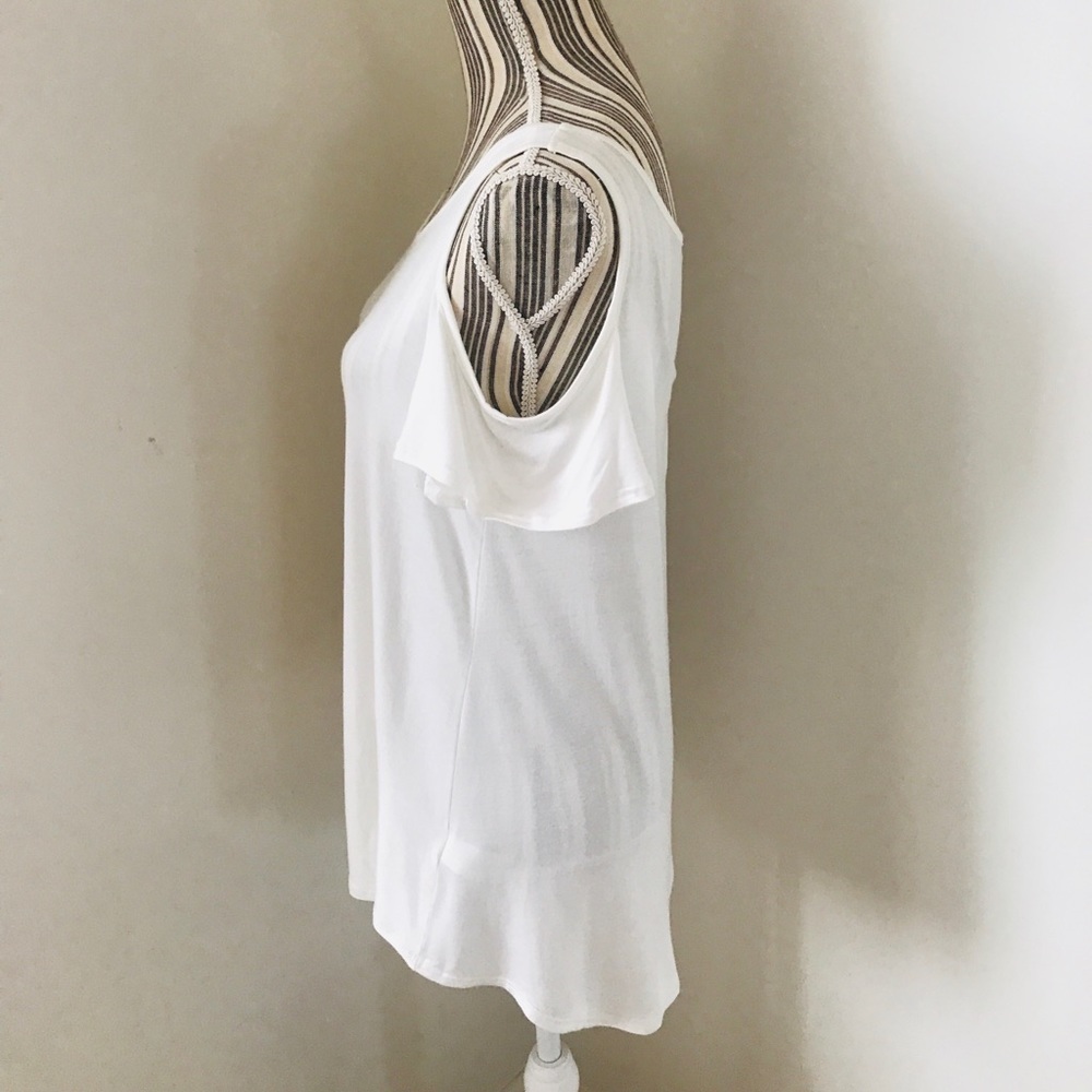 White Cold Shoulder Top - Picture 4 of 7